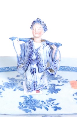 Lot 33 - An 18th century Chinese blue and white glazed...