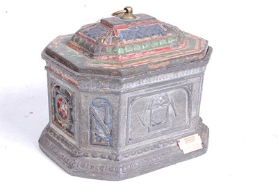 Lot 34 - A 19th century pewter tobacco box, the lid...