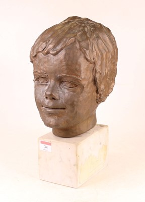 Lot 45 - A 20th century plaster portrait head of a...