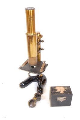 Lot 50 - An early 20th century brass monocular...