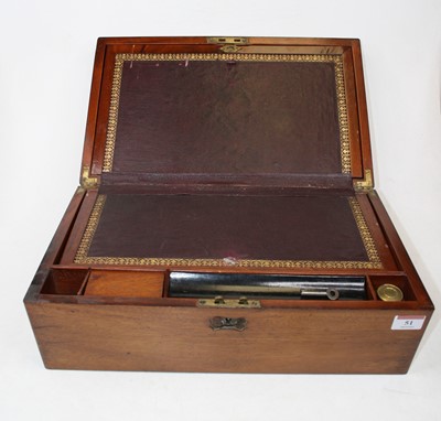 Lot 51 - A Victorian mahogany cased writing slope, the...