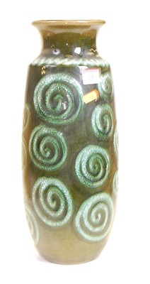 Lot 53 - A 1970s German green glazed vase, the flared...