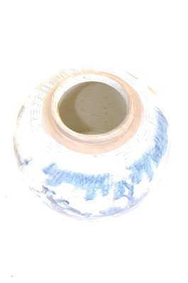 Lot 57 - A Chinese export blue and white glazed...