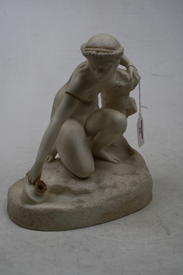 Lot 62 - A Victorian parian figure of a woman kneeling...