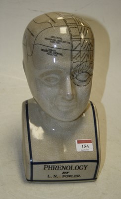 Lot 154 - A reproduction Fowler phrenology bust, h.27cm