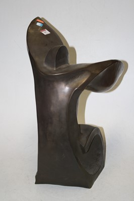 Lot 167 - A 20th century bronze abstract sculpture, h.43cm
