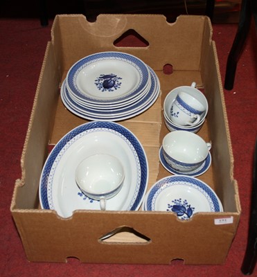 Lot 191 - A box containing a Danish blue and white...