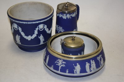 Lot 95 - A box containing a collection of Wedgwood blue...