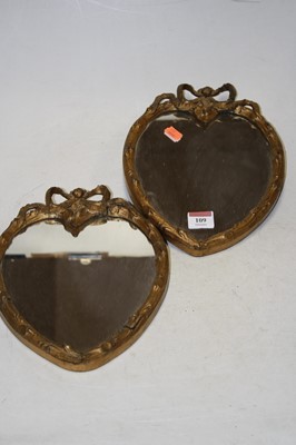 Lot 109 - A pair of 20th century gilt framed heart...