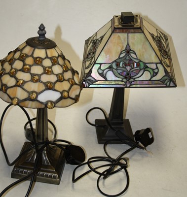 Lot 112 - A 20th century Tiffany style table lamp with...