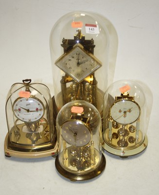Lot 143 - A 20th century Kundo brass anniversary clock...
