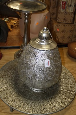 Lot 172 - A modern Moroccan style hanging light shade...
