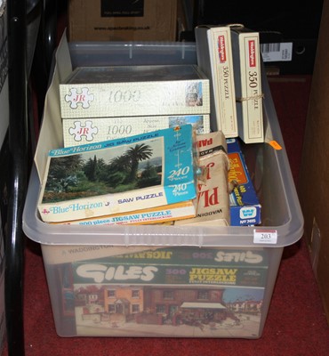 Lot 203 - Two boxes of assorted children's toys and...