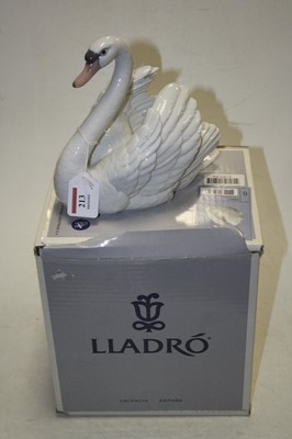 Lot 213 - A Lladro Spanish porcelain model of a swan...