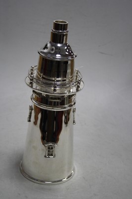 Lot 278 - A reproduction plated cocktail shaker in the...