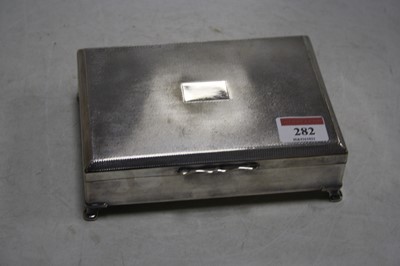 Lot 282 - A silver plated table cigarette box of...