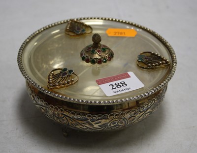 Lot 288 - A 20th century eastern white metal bowl of...