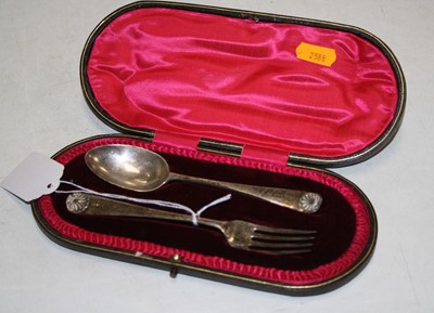 Lot 291 - An Edwardian silver christening fork with...