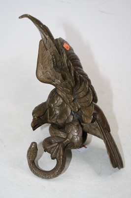 Lot 88 - A large modern bronze model of an eagle with...