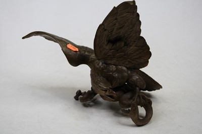 Lot 88 - A large modern bronze model of an eagle with...