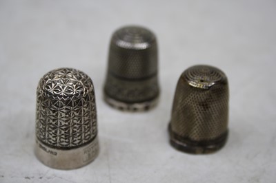 Lot 367 - A George V silver thimble by Charles Horner,...
