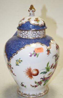 Lot 206 - A 20th century Dresden porcelain jar and cover...