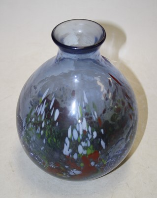 Lot 209 - A 20th century blue art glass vase, the...