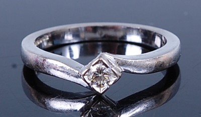 Lot 2659 - An 18ct white gold diamond solitaire ring,...