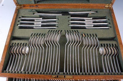 Lot 2144 - A 1930s oak cased fitted canteen of cutlery,...