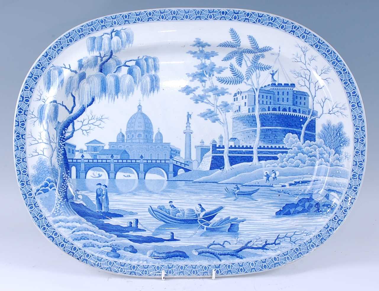 Lot 2050 - A 19th century Spode blue and white meat plate,...