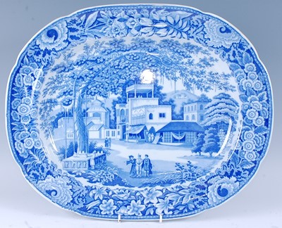 Lot 2051 - A 19th century blue and white meat plate,...