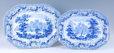 Lot 2052 - A pair of Minton blue and white printed meat...
