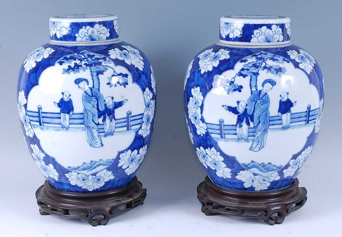 Lot 2450 - A pair of 19th century Chinese export blue and...