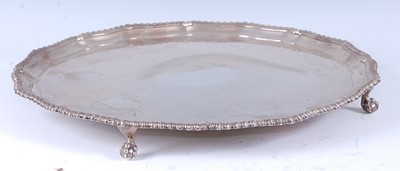 Lot 2145 - A Georgian style silver salver, having a...