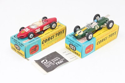 Lot 2020 - A Corgi Toys boxed racing car diecast group,...