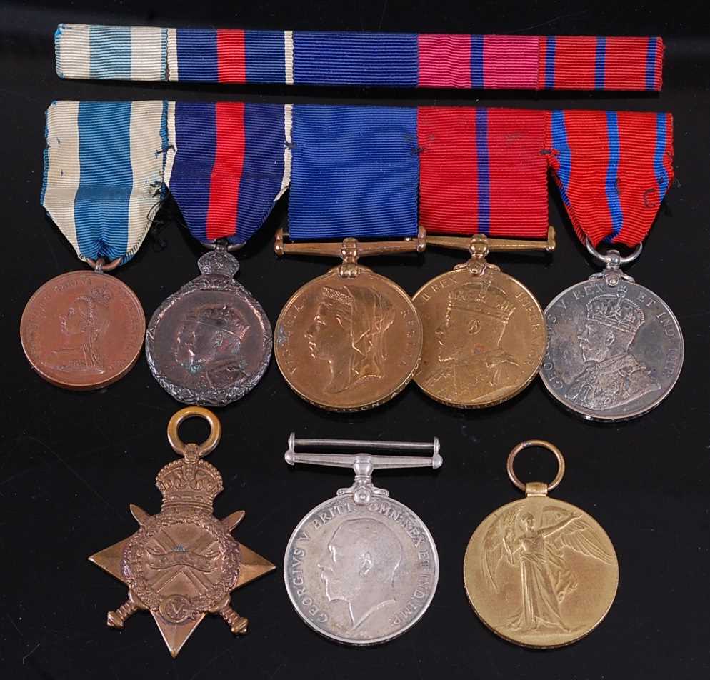 Lot 222 - A father and son group of medals to include...