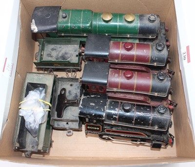 Lot 230 - Four Hornby clockwork locos in need of...