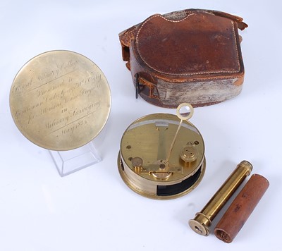 Lot 2408 - A 19th century brass circular pocket sextant...