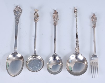Lot 2149 - Five various late Victorian silver flatwares,...