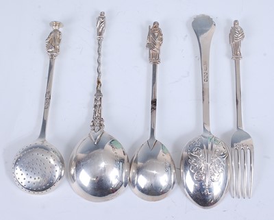 Lot 2149 - Five various late Victorian silver flatwares,...