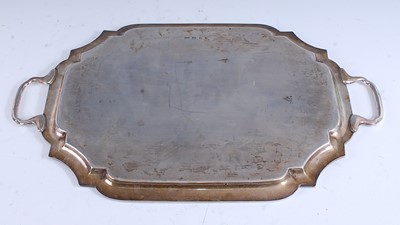 Lot 2151 - A late 20th century silver twin-handled tray,...