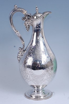 Lot 2264 - A Victorian silver wine jug, of baluster form...