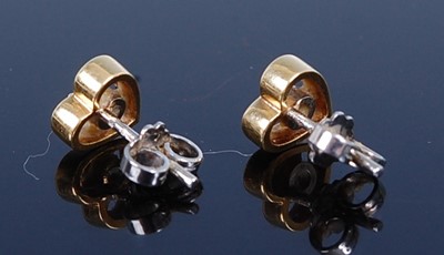 Lot 2720 - A pair of 18ct yellow and white gold open...