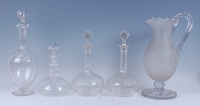 Lot 2210 - * A pair of Edwardian glass decanters, the...