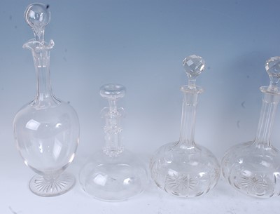 Lot 2210 - * A pair of Edwardian glass decanters, the...
