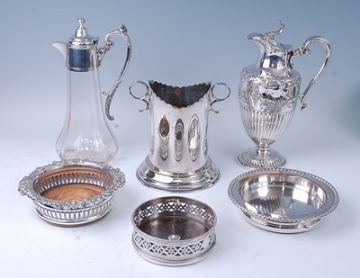 Lot 2274 - Silver plated wine related wares, comprising...