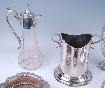 Lot 2274 - Silver plated wine related wares, comprising...