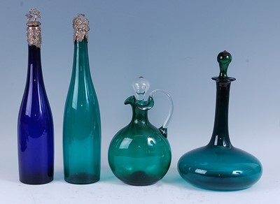 Lot 2208 - * A 19th century green glass decanter, the...