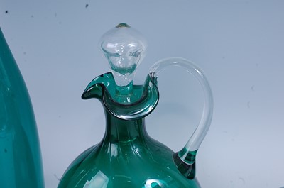 Lot 2208 - * A 19th century green glass decanter, the...