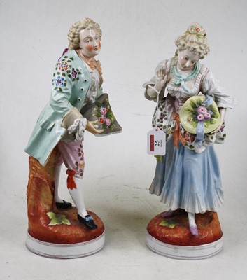 Lot 25 - A pair of circa 1900 Sitzendorf porcelain...